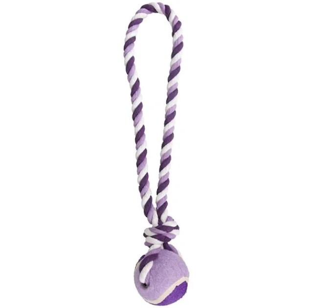 Іграшка Flamingo Cotton Rope With Tennis Ball м'яч на канаті, для собак, S, 6х6х40 см