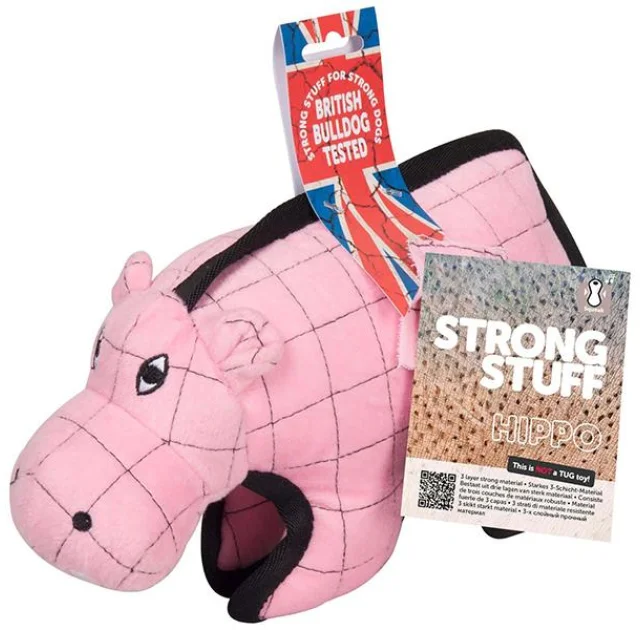 Игрушка Flamingo Strong Hippo суперпрочная, мягкая, для собак, 28х9.5х28 см
