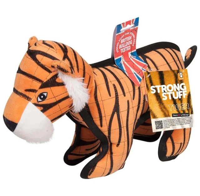 Іграшка Flamingo Strong Tiger суперміцна, м'яка, для собак, 38х14х28 см