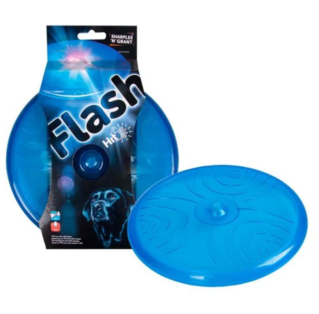 Игрушка Flamingo Frisbee+LED подсветкой для собак, резина, 20 см