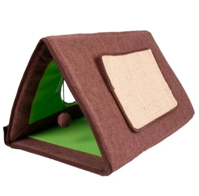 Спальне місце Flamingo Cat Tent 3 in 1 намет-будиночок кігтеточка для котів 3 в 1, 50 см