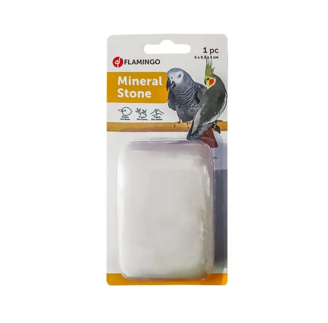 Минеральный камень Flamingo Mineral Stone для птиц с витаминами, 6х9.2х3 см