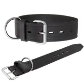 Ошейник Flamingo Rondo Collar для собак, натуральная кожа, черный, 5×55 см