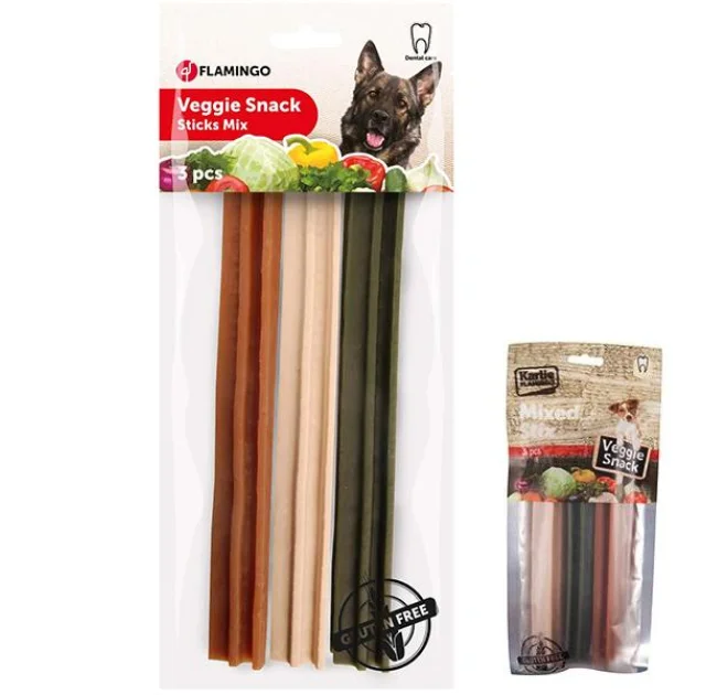 Лакомство Flamingo Veggie Rod Mix для собак, без глютена, 18 см
