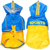 Плащ-дождевик Flamingo Raincoat 2in1 для собак, желто-голубой, 48 см