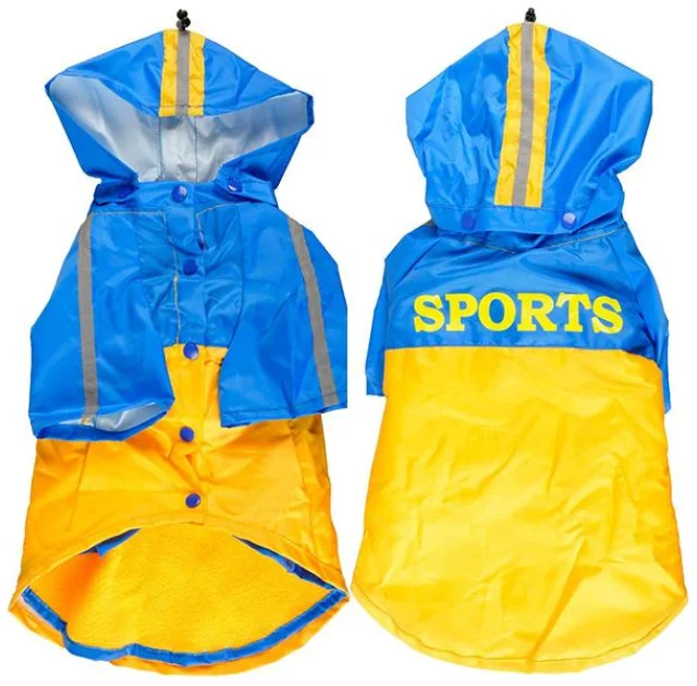 Плащ-дождевик Flamingo Raincoat 2in1 для собак, желто-голубой, 40 см