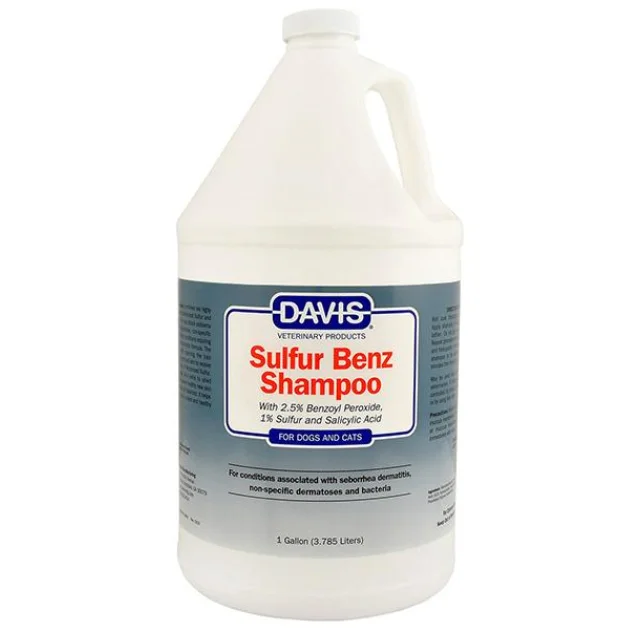 Шампунь Davis Sulfur Benz Shampoo для собак і котів із захворюваннями шкіри, 3.8 л