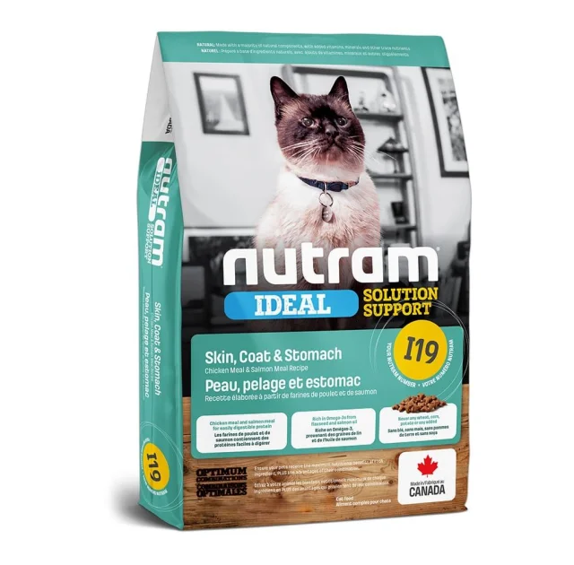 Сухий корм I19 Nutram Ideal Solution Skin Coat для кішок з чутливою шкірою і шерстю, холістік, 5.4 кг