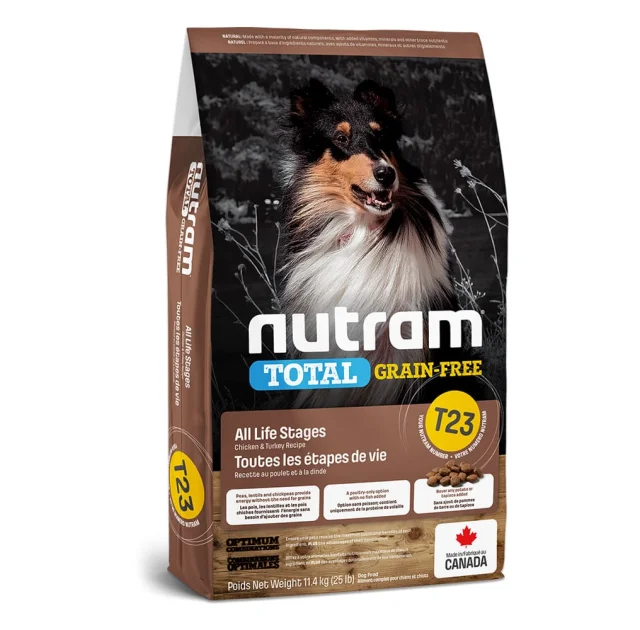 Сухой корм T23 Nutram Total Grain-Free Turkey & Chiken для собак, с индейкой и курицей, беззерновой, 2 кг