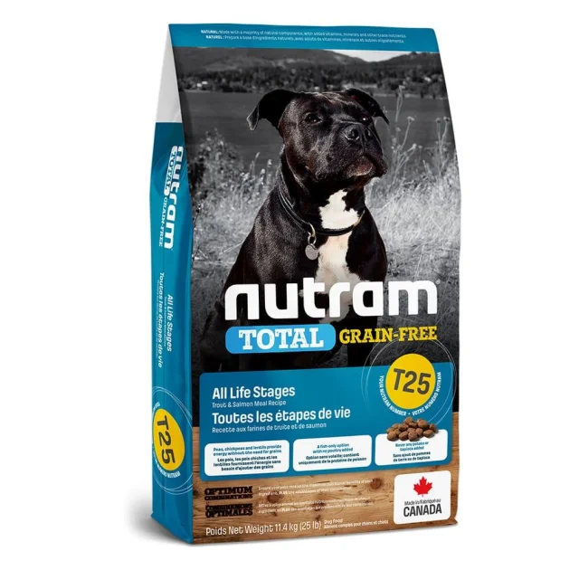 Сухий корм T25 Nutram Total Grain-Free Salmon & Trout беззерновий для собак, з лососем і фореллю, 11.4 кг
