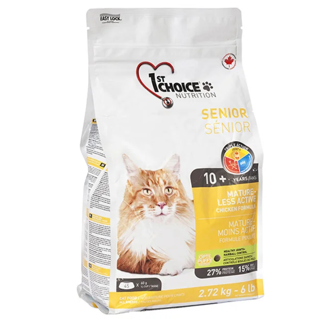 Сухий корм 1st Choice Senior Mature Less Aktiv для літніх або малоактивних котів від 10 років, 5.44 кг