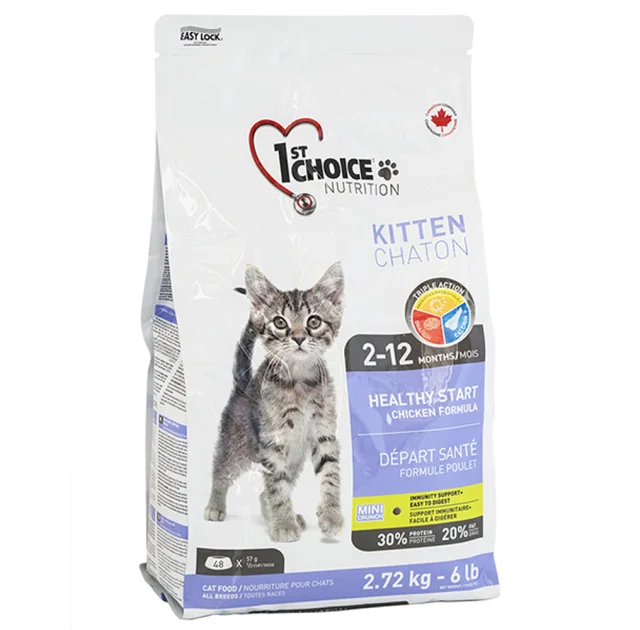 Сухий корм 1st Choice Kitten Healthy Start для кошенят від 2-х до 12-ти місяців, 2.72 кг