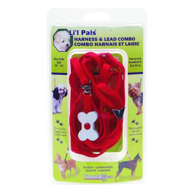 Нейлоновая шлея Coastal Bone Combo для собак, красная, 0.8×25-35 см
