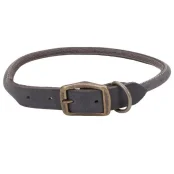 Кожаный ошейник Coastal Circle T для собак, серый, 0.8×30 см