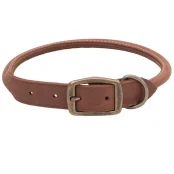 Кожаный ошейник Coastal Circle T для собак, круглый, шоколад, 1.6×60 см