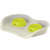 Столик з мисками Moderna Pet Menu для котів і собак 2×200 мл, чорничний, 56×39 см