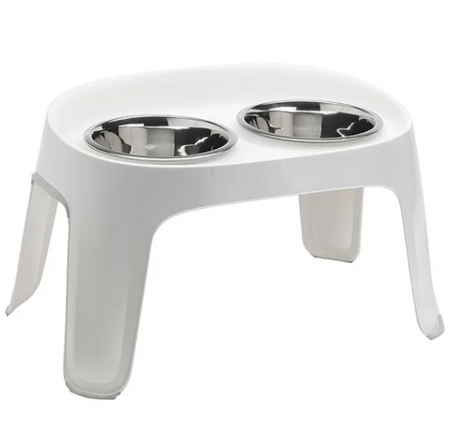 Столик с мисками Moderna Skybar для собак, белый, 2×2500 мл, 43×68.7×40 см