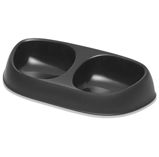 Подвійна миска Moderna Sensibowl для котів, чорна, 2×200 мл