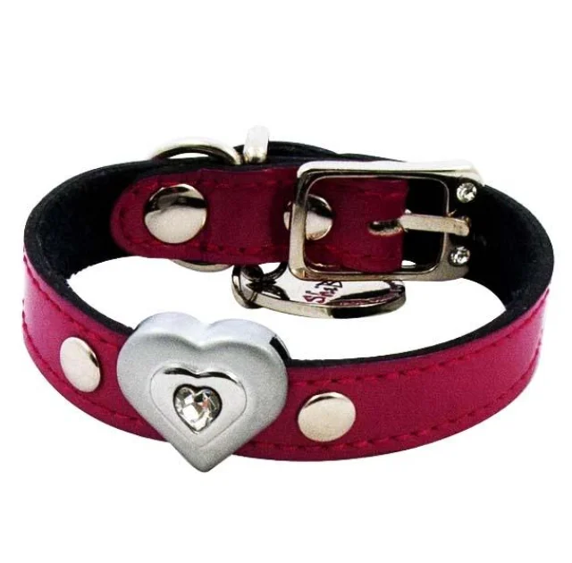 Ошейник Shiboo Heart-to-Heart Clear для собак, розовый, 25 см/1.5 см