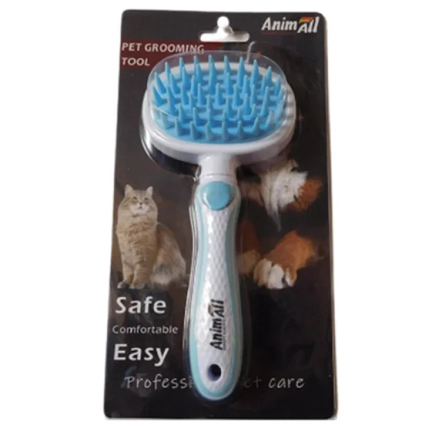 Силіконовий гребінець AnimAll Groom, блакитний