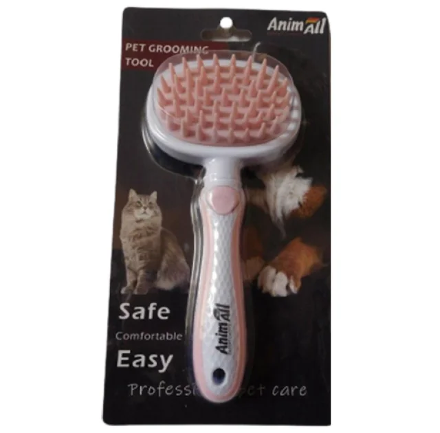 Силіконовий гребінець AnimAll Groom, рожевий