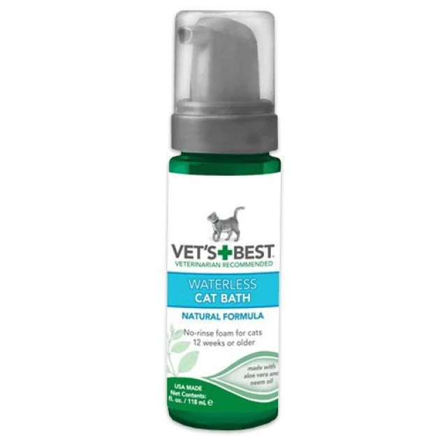 Моющая пена Vet`s Best Waterless Cat Bath экспресс-чистка без воды для кошек, 118 мл