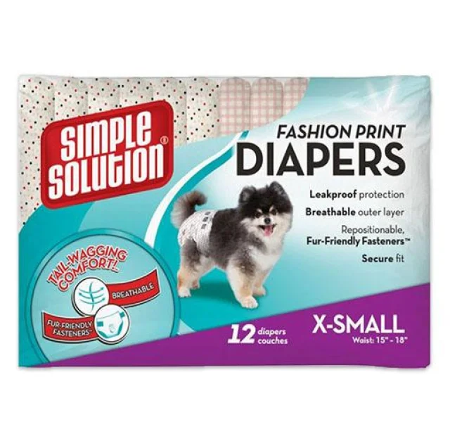 Гігієнічні підгузники для тварин Simple Solution Fashion Disposable Diapers X-Small, 12 шт