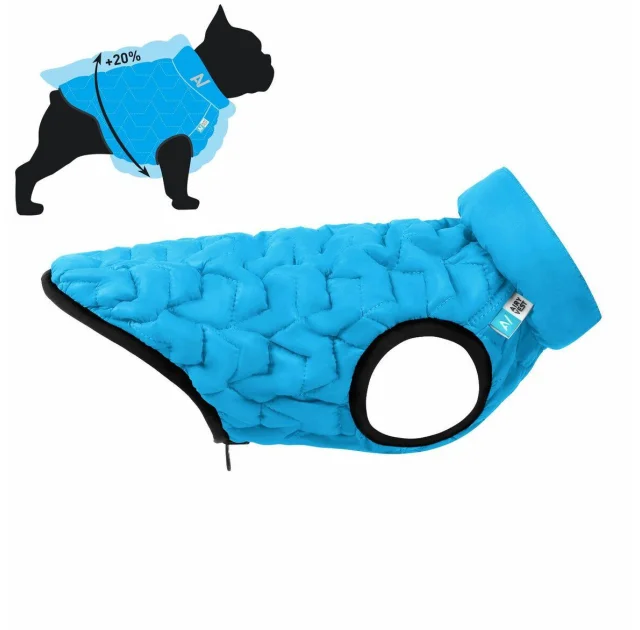 Двусторонняя куртка AiryVest Uni L55 для собак, голубая
