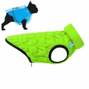 Двусторонняя куртка AiryVest Uni S38 для собак, салатово-черная