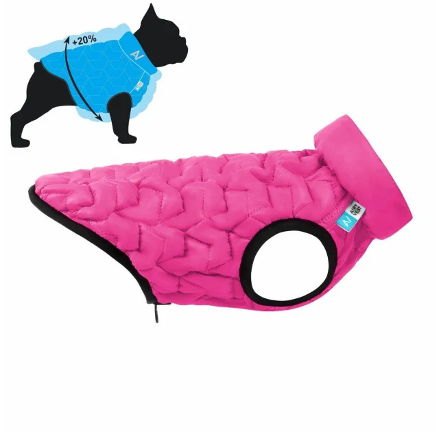Двусторонняя куртка AiryVest Uni S38 для собак, розово-черная