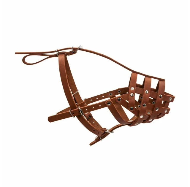 Намордник 631 для малых собак породы боксер, твердый, коричневый