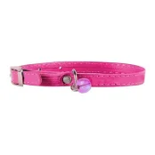 Нашийник Waudog Glamour без прикрас, з гумкою, для котів, ширина 22-30 см, 9 мм, рожевий