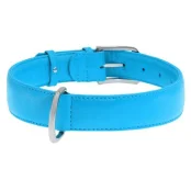 Ошейник Waudog Glamour без украшений, ширина 35 мм, длина 46-60 см, голубой