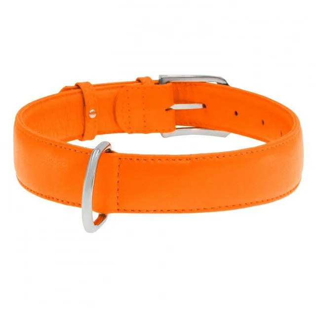Ошейник Waudog Glamour без украшений, ширина 35 мм, длина 46-60 см, оранжевый