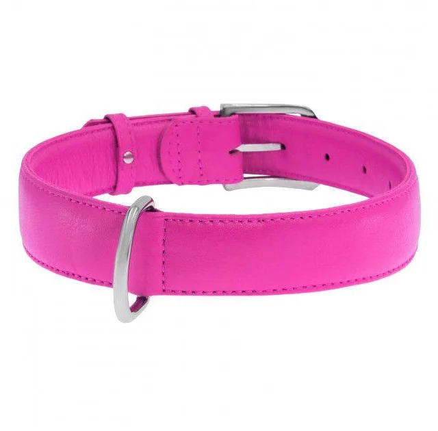 Ошейник Waudog Glamour без украшений, ширина 35 мм, длина 46-60 см, розовый