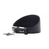 Ошейник Waudog Glamour для борзых, без украшения, ширина 15 мм, длина 26-32 см, черный