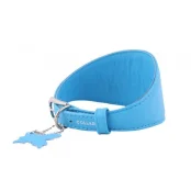 Ошейник Waudog Glamour для борзых, без украшения, ширина 15 мм, длина 29-35 см, голубой