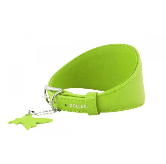 Ошейник Waudog Glamour для борзых, без украшения, ширина 20 мм, длина 34-40 см, салатовый