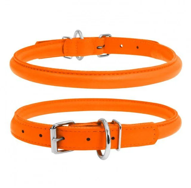 Ошейник Waudog Glamour круглый, диаметр 10 мм, длина 33-41 см, оранжевый