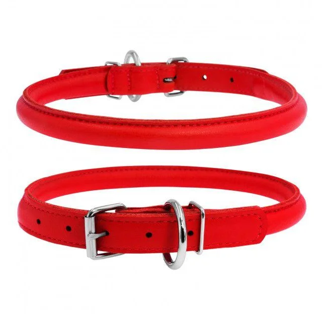 Ошейник Waudog Glamour круглый, диаметр 10 мм, длина 39-47 см, красный