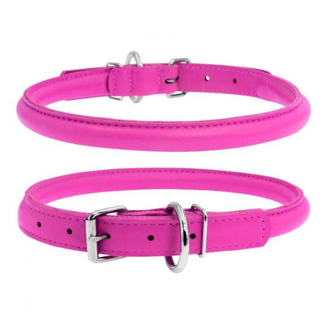Ошейник Waudog Glamour круглый, диаметр 10 мм, длина 39-47 см, розовый