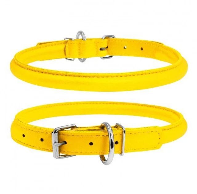 Ошейник Waudog Glamour круглый, диаметр 8 мм, длина 20-25 см, желтый