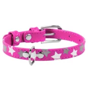 Ошейник Waudog Glamour с узором "Звёздочка", ширина 12 мм, длина 21-29 см, розовый