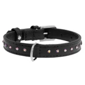 Ошейник Waudog Glamour с клеевыми стразами, ширина 9 мм, длина 18-21 см, черный