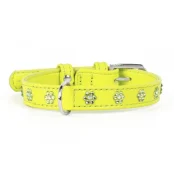 Ошейник Waudog Glamour с клеевыми стразами "Цветочек", ширина 15 мм, длина 27-36 см, салатовый