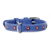 Ошейник Waudog Glamour с клеевыми стразами "Цветочек", ширина 15 мм, длина 27-36 см, фиолетовый