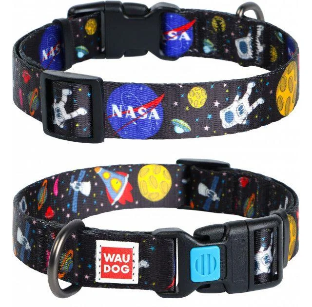 Ошейник Waudog Nylon с рисунком "NASA" ширина 25 мм, длина 31-49 см
