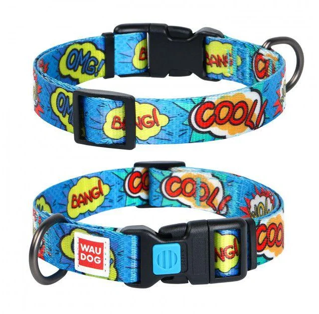 Ошейник Waudog Nylon с рисунком "ВАУ" ширина 20 мм, длина 24-40 см