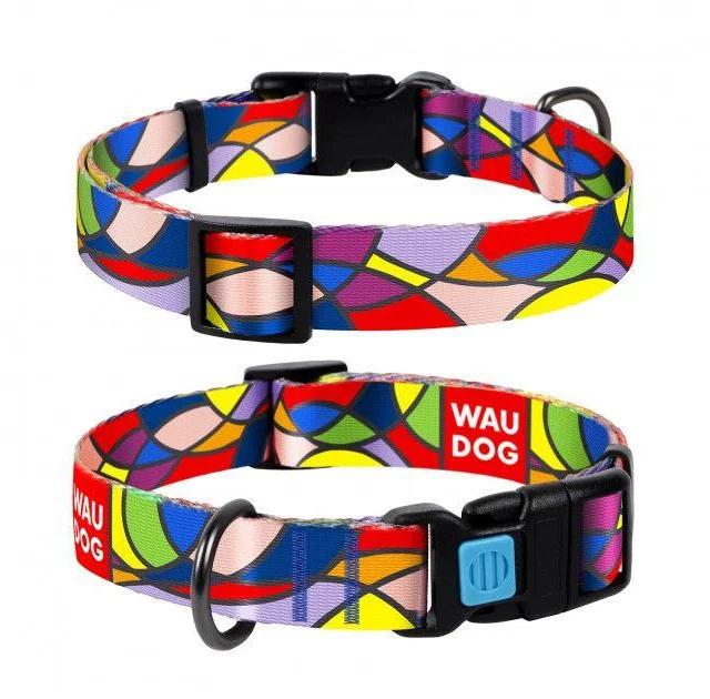 Ошейник Waudog Nylon с рисунком "Витраж" ширина 15 мм, длина 23-35 см