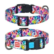 Ошейник Waudog Nylon с рисунком "Волшебные цветы" ширина 15 мм, длина 23-35 см